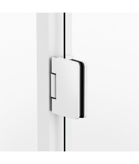Mampara rectangular blanca fijo y abatible con bisagras Glass