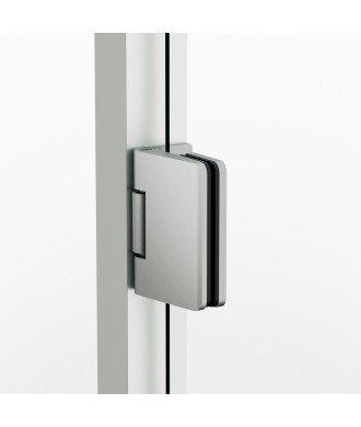 Mampara rectangular níquel fijo y abatible con bisagras Glass