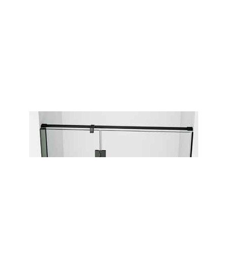 Mampara de ducha negra 1 fijo + 1 abatible con cierre perfil Glass