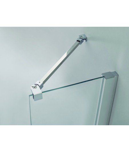 Mampara de ducha blanca 1 fijo + 1 abatible con cierre perfil Glass