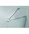 Mampara de ducha blanca 1 fijo + 1 abatible con cierre perfil Glass