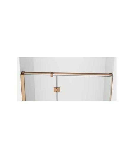 Mampara de ducha cobre 1 fijo + 1 abatible con cierre perfil Glass