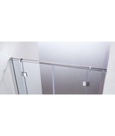Mampara de ducha dos fijos y dos puertas abatibles bisagras Glass