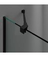 Mampara de ducha negra angular 2 fijos y 2 abatibles Glass