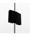 Mampara de ducha negra angular 2 fijos y 2 abatibles Glass