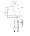 Grifo de lavabo temporizado con mezclador