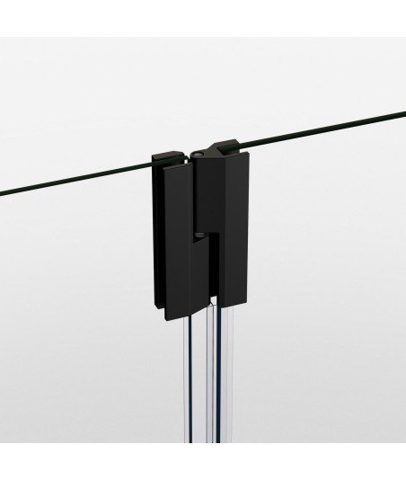 ▷ Mampara negra fija más abatible con bisagras ▷ Screen Black GME