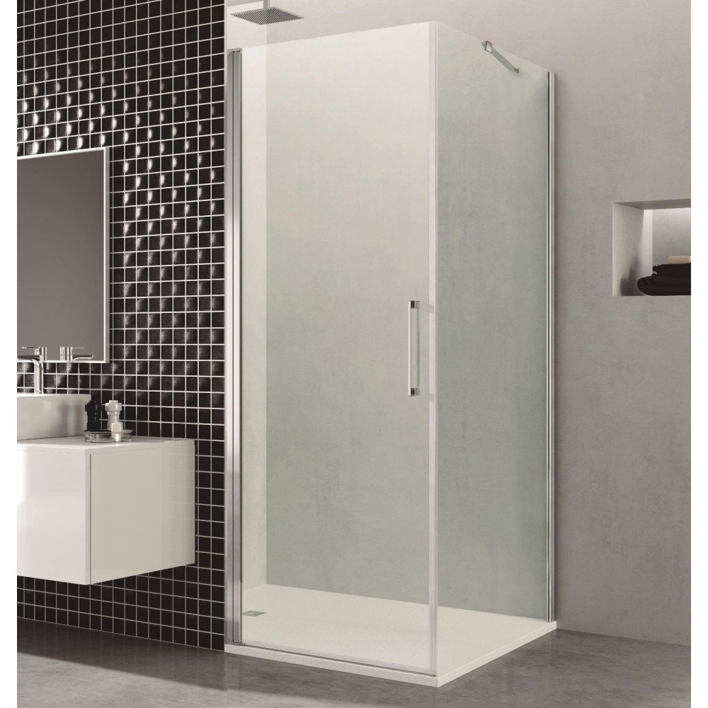 Mampara rectangular 1 puerta abatible | más un lateral fijo Open