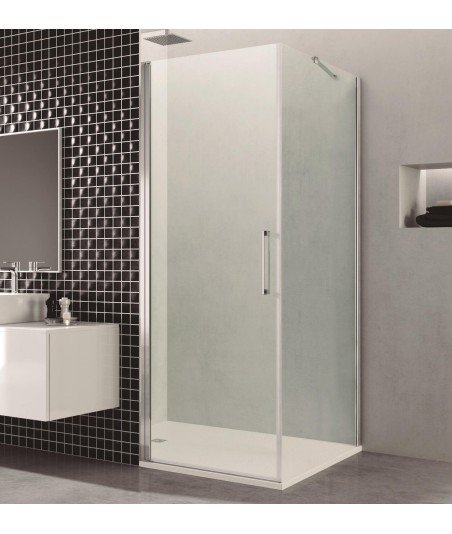 Mampara rectangular 1 puerta abatible | más un lateral fijo Open