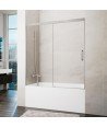 Mampara de bañera en níquel 1 fijo + 1 corredera Basic