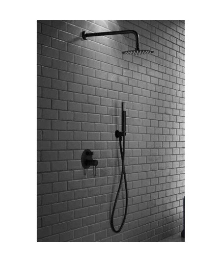 Ducha negra empotrada pared Milos IMEX