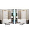 Mampara de bañera oro cepillado rectangular 3 fijos + 2 correderas Basic