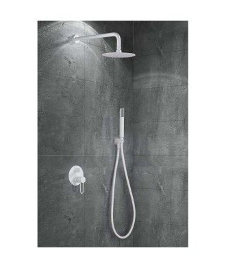 Ducha blanca empotrada pared Milos IMEX