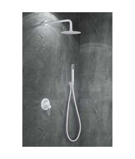 Ducha blanca empotrada pared Milos IMEX