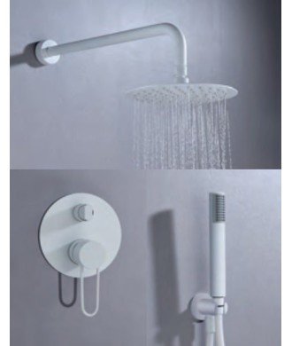 Ducha blanca empotrada pared Milos IMEX