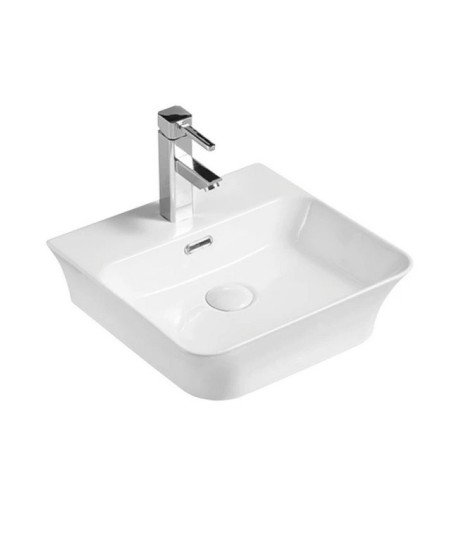Lavabo sobre encimera de cerámica blanco brillo Moi 41