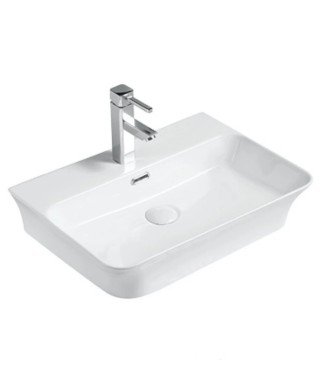 Lavabo sobre encimera de cerámica blanco brillo Moi 56