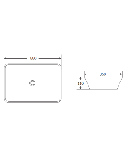 Lavabo sobre encimera de cerámica blanco brillo Moi 58