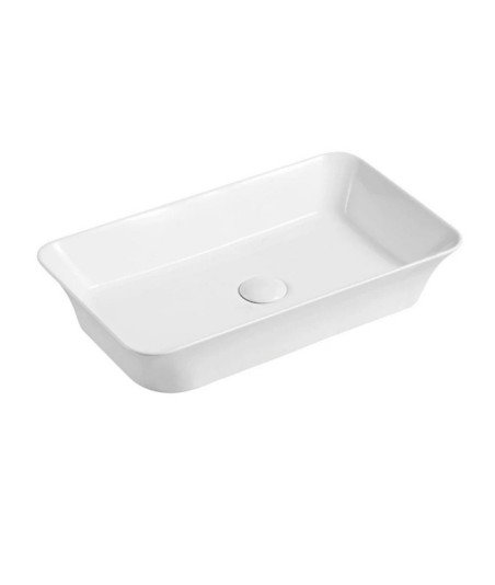 Lavabo sobre encimera de cerámica blanco brillo Moi 58