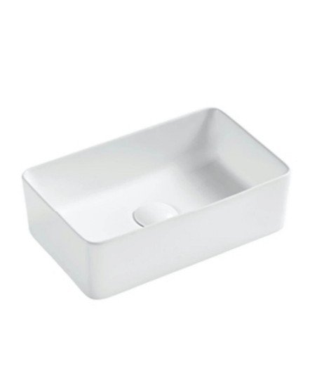 Lavabo sobre encimera de cerámica blanco brillo QTRO 38
