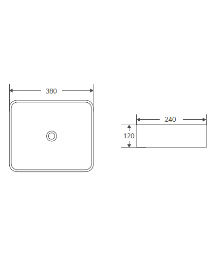 Lavabo sobre encimera de cerámica blanco brillo QTRO 38