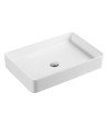 Lavabo sobre encimera de cerámica blanco brillo QTRO 60