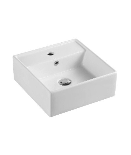 Lavabo sobre encimera de cerámica blanco brillo Vento 41