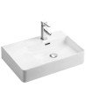 Lavabo sobre encimera de cerámica blanco brillo Vento 60 ML
