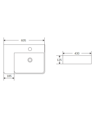 Lavabo sobre encimera de cerámica blanco brillo Vento 60 ML