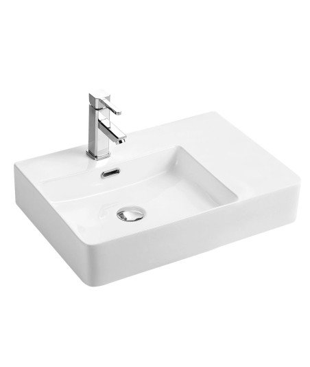 Lavabo sobre encimera de cerámica blanco brillo Vento 60 MR