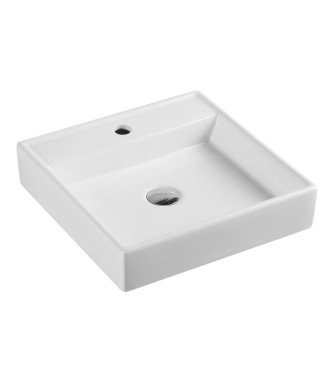 Lavabo sobre encimera de cerámica blanco brillo Vento 44 M