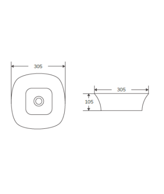 Lavabo sobre encimera de cerámica blanco brillo Art 30