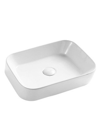 Lavabo sobre encimera de cerámica blanco brillo TILL 45
