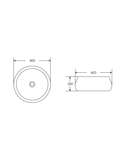 Lavabo sobre encimera de cerámica blanco brillo Lusso 40