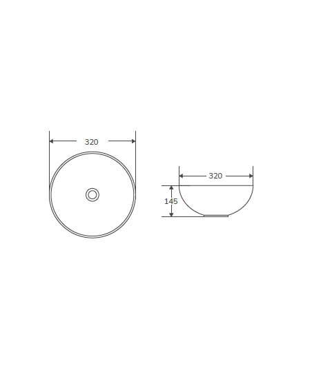 Lavabo sobre encimera de cerámica blanco brillo Bowl 32