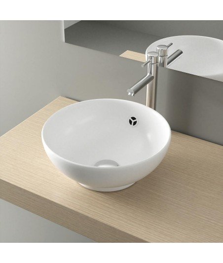 Lavabo sobre encimera de cerámica blanco brillo Bowl 32