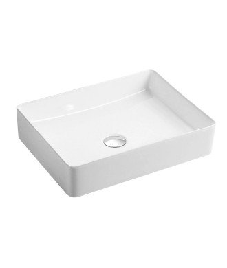 Lavabo sobre encimera de cerámica blanco brillo QTRO 47