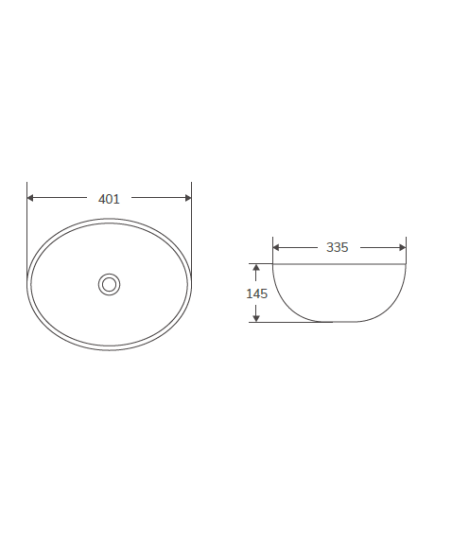 Lavabo sobre encimera de cerámica blanco brillo Boat 41
