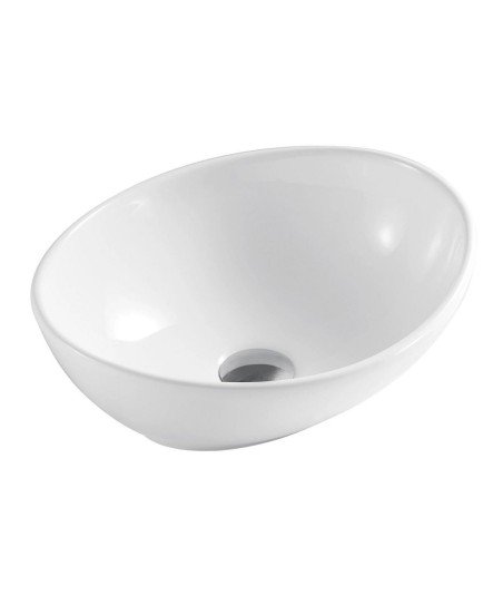 Lavabo sobre encimera de cerámica blanco brillo Boat 41