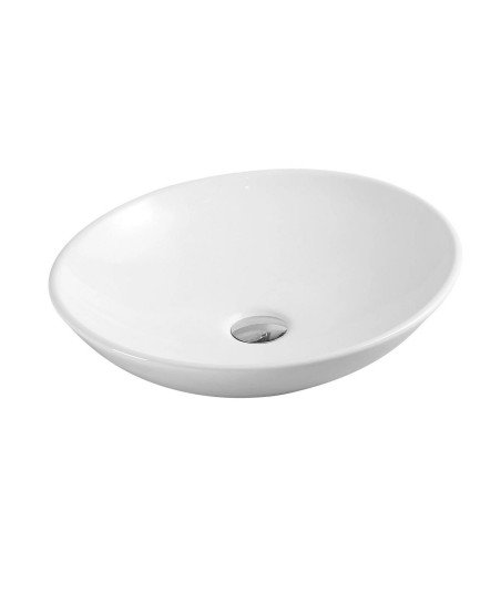 Lavabo sobre encimera de cerámica blanco brillo Boat 49