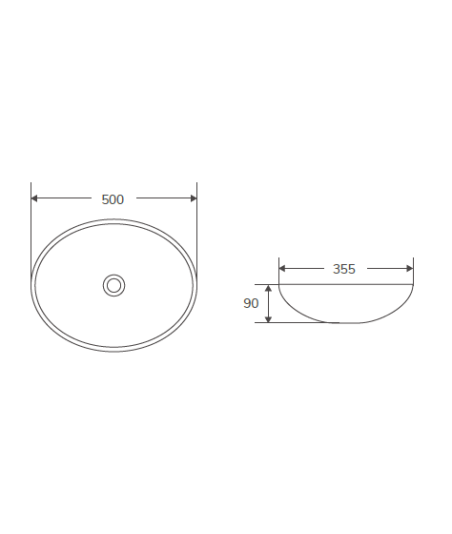 Lavabo sobre encimera de cerámica blanco brillo Boat 49