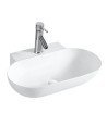 Lavabo sobre encimera de cerámica blanco brillo Vento 56 M