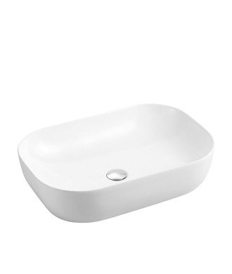Lavabo sobre encimera de cerámica blanco brillo Evea 60