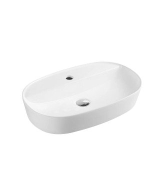 Lavabo sobre encimera de cerámica blanco brillo Evea 61 M