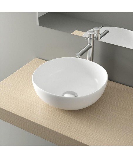 Lavabo sobre encimera de cerámica blanco brillo Spin 40