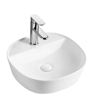 Lavabo sobre encimera de cerámica blanco brillo Spin 40 GC