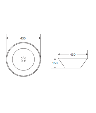 Lavabo sobre encimera de cerámica blanco brillo Spin 43 B