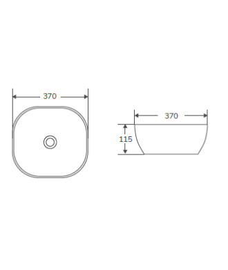 Lavabo sobre encimera de cerámica blanco brillo Polo 37
