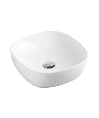Lavabo sobre encimera de cerámica blanco brillo Polo 37