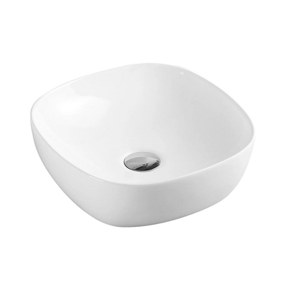 Lavabo sobre encimera de cerámica blanco brillo Polo 37